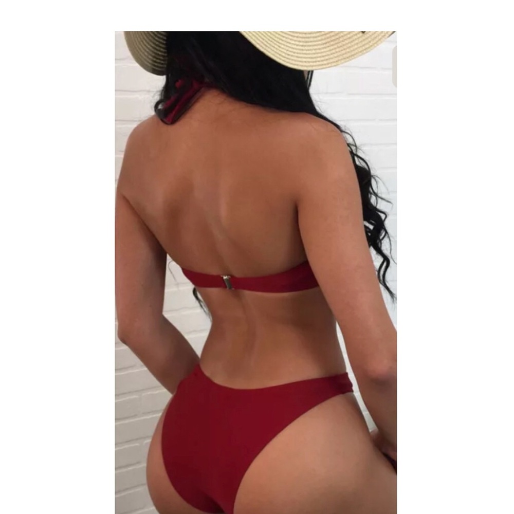 ❗️Last One❗️Wine Red Bandage Swimsuit - Picture 2 of 3